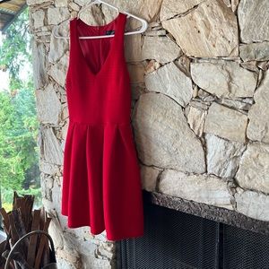 Topshop Bright Red Fit and Flare Dress